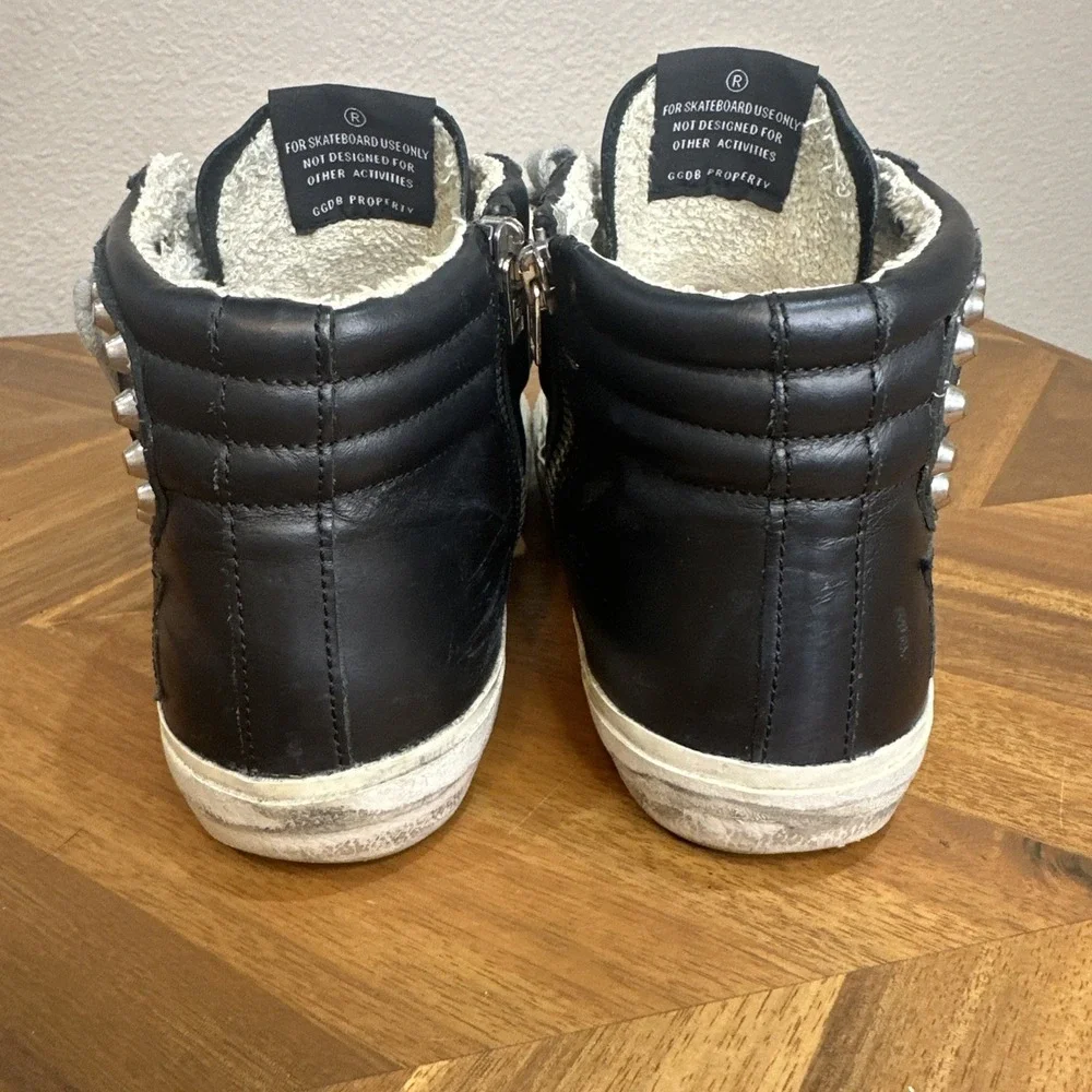 Golden Goose Slide Black Studs High Top Sneaker Women 39 Skateboard Street Urban